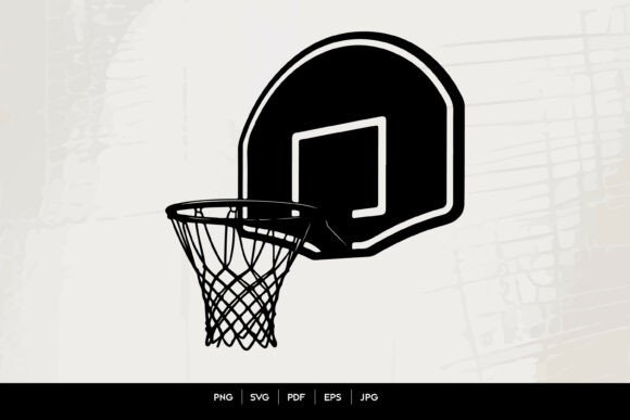 Basketball Hoop Silhouette Vector for Graphics and Crafts