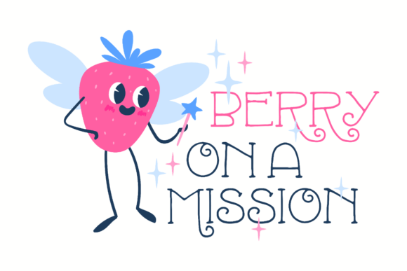 Determined Strawberry Fairy Graphics for Crafts