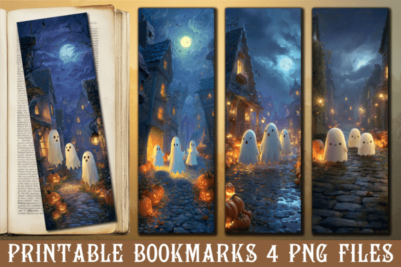 Ghost Village Pumpkin Street Bookmark: A Versatile Graphic Design Asset for Crafts and Graphics
