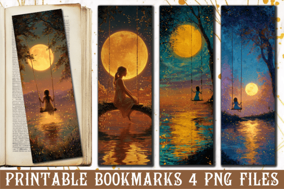 Golden Moon Bookmark Design: A Thoughtful Embroidery Addition