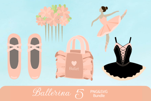 Graceful Ballerina Clipart: Graphics for Crafts