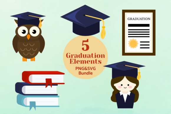 Graduation Elements: A Graphic Design Asset for Crafts and Creative Marketing