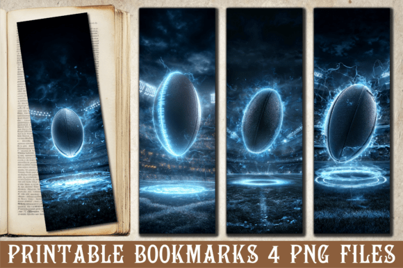 Lightning American Football Bookmark for Crafts and Graphics