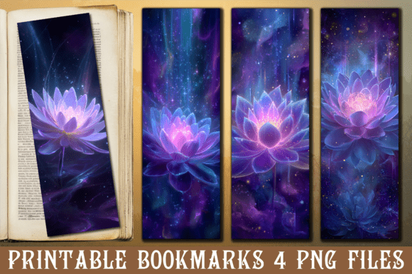 Magic Galaxy Aesthetic Flower Bookmark: Graphics & Crafts