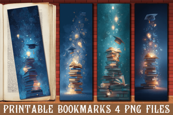 Magic Glowing Library Magic Bookmark: A Versatile Graphic Design Asset for Crafters and Digital Sellers