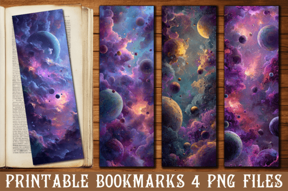 Nebula Cloud Colorful Planet Bookmark: Graphics for Creative Crafts