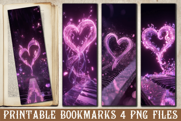 Neon Heart Piano Art: A Graphic Design Asset for Crafts