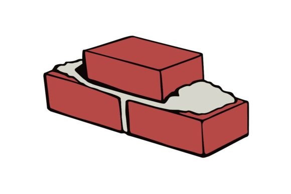 Red Brick Masonry Stack: A Graphic Design Asset for Crafts and Creative Websites