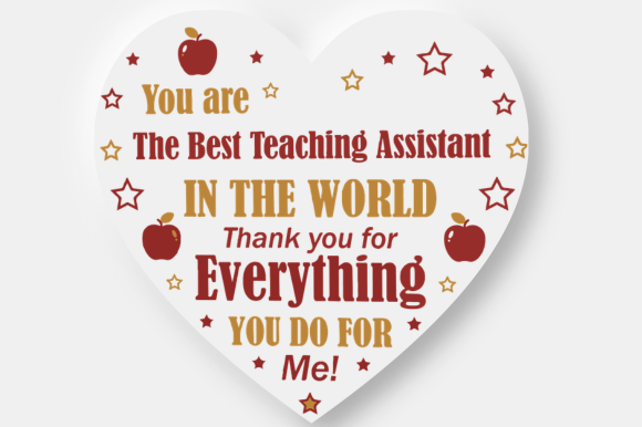 Teaching Assistant Thank You Heart Sign Graphics
