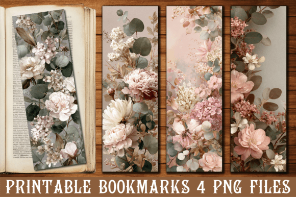 Vintage Peony Eucalyptus Art Bookmark: Graphics and Crafts for Polished Content